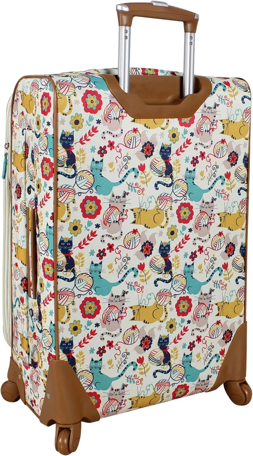 Lily Bloom Design Pattern 28" Luggage Softside Expandable With Double Spinner Wheels, Large Lightweight Suitcase Checked Bag For Women
