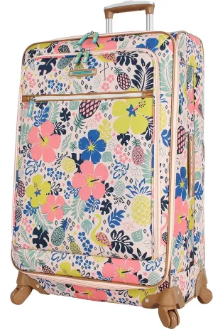 Lily Bloom Design Pattern 28" Luggage Softside Expandable With Double Spinner Wheels, Large Lightweight Suitcase Checked Bag For Women