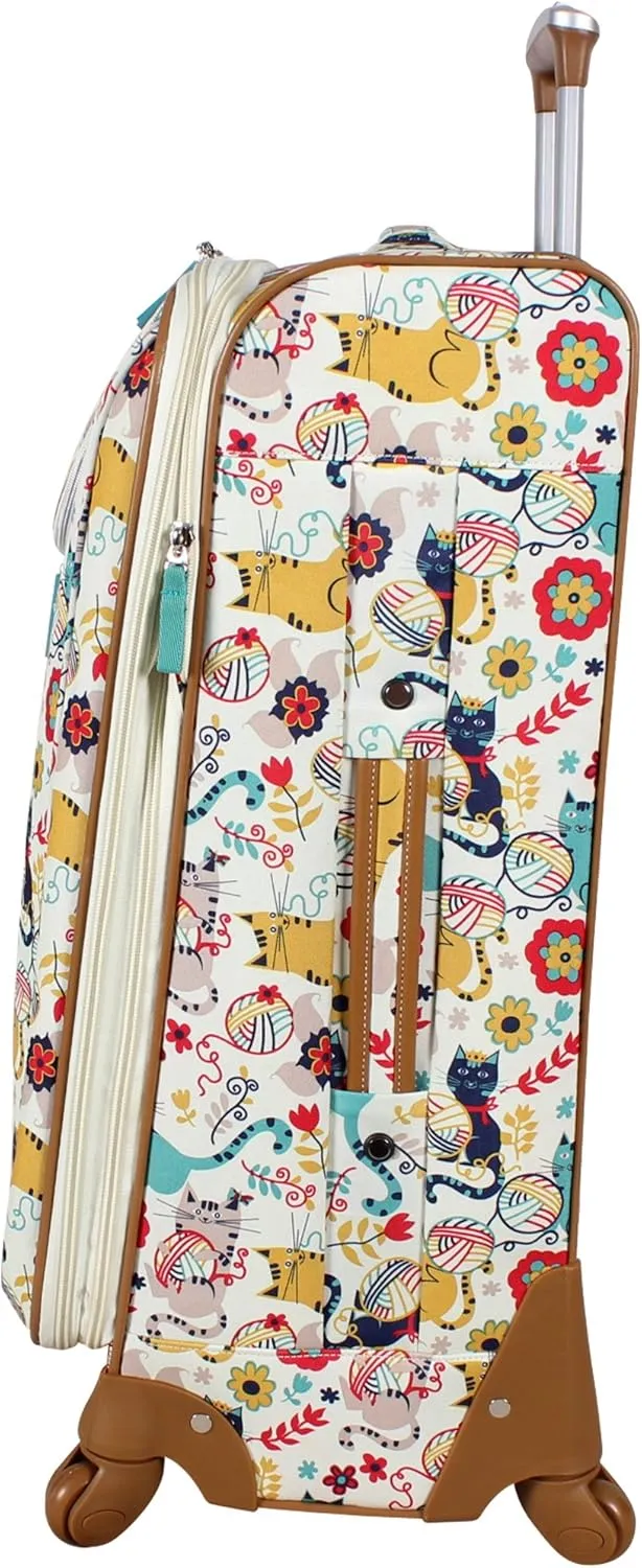 Lily Bloom Design Pattern 28" Luggage Softside Expandable With Double Spinner Wheels, Large Lightweight Suitcase Checked Bag For Women