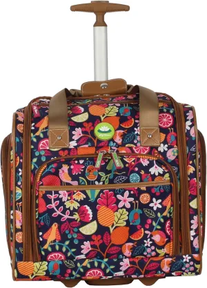 Lily Bloom Designer 15 Inch Carry On - Weekender Overnight Business Travel Luggage - Lightweight 2- Roller Wheels Suitcase - Under Seat Rolling Bag for Women (One Size, Fruit Loops)