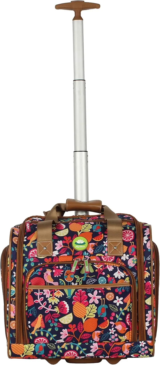 Lily Bloom Designer 15 Inch Carry On - Weekender Overnight Business Travel Luggage - Lightweight 2- Roller Wheels Suitcase - Under Seat Rolling Bag for Women (One Size, Fruit Loops)