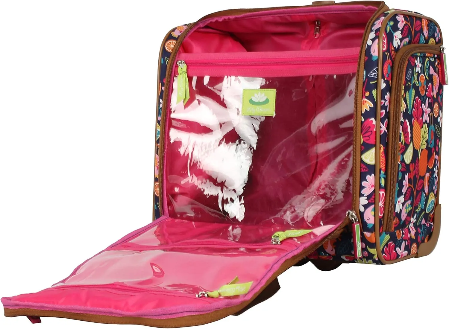 Lily Bloom Designer 15 Inch Carry On - Weekender Overnight Business Travel Luggage - Lightweight 2- Roller Wheels Suitcase - Under Seat Rolling Bag for Women (One Size, Fruit Loops)