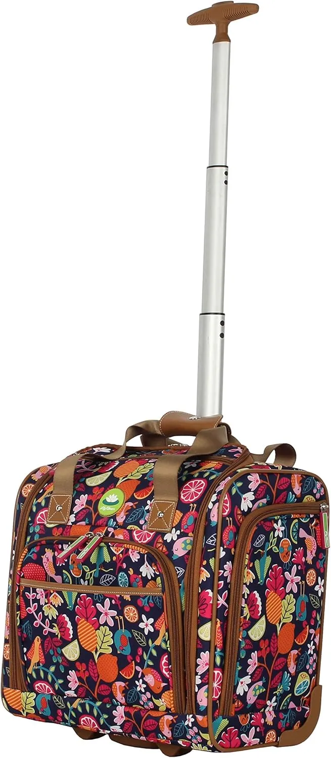Lily Bloom Designer 15 Inch Carry On - Weekender Overnight Business Travel Luggage - Lightweight 2- Roller Wheels Suitcase - Under Seat Rolling Bag for Women (One Size, Fruit Loops)