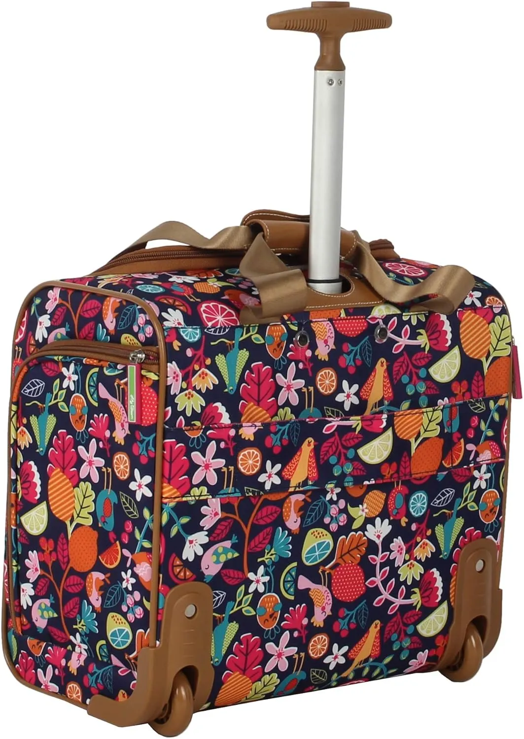 Lily Bloom Designer 15 Inch Carry On - Weekender Overnight Business Travel Luggage - Lightweight 2- Roller Wheels Suitcase - Under Seat Rolling Bag for Women (One Size, Fruit Loops)