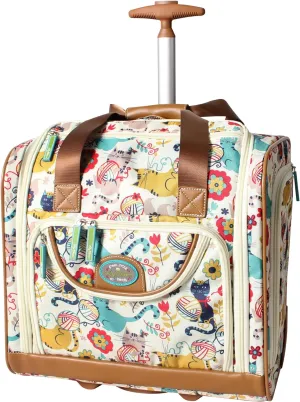 Lily Bloom Designer 15 Inch Carry On - Weekender Overnight Business Travel Luggage - Lightweight 2- Rolling Wheels Suitcase - Under Seat Rolling Bag for Women (Furry Friend)