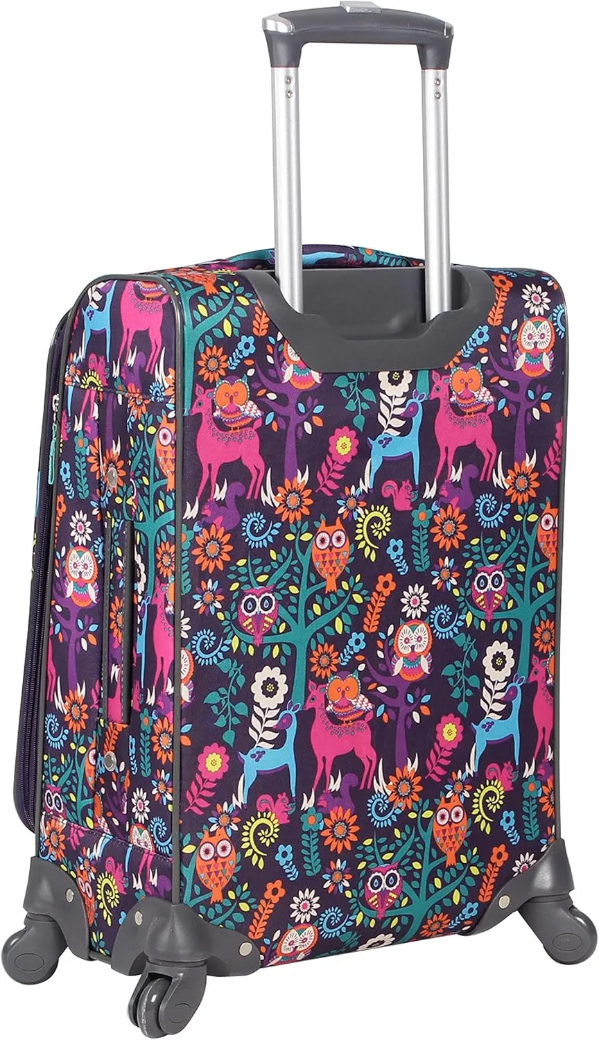 Lily Bloom Large Expandable Design Pattern Luggage With Spinner Wheels For Woman (28in, Wildwoods)