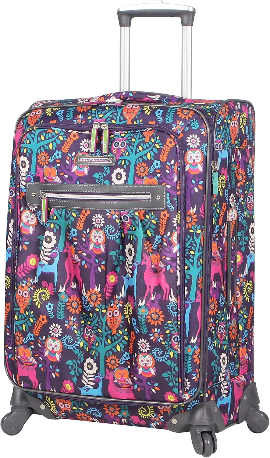 Lily Bloom Large Expandable Design Pattern Luggage With Spinner Wheels For Woman (28in, Wildwoods)