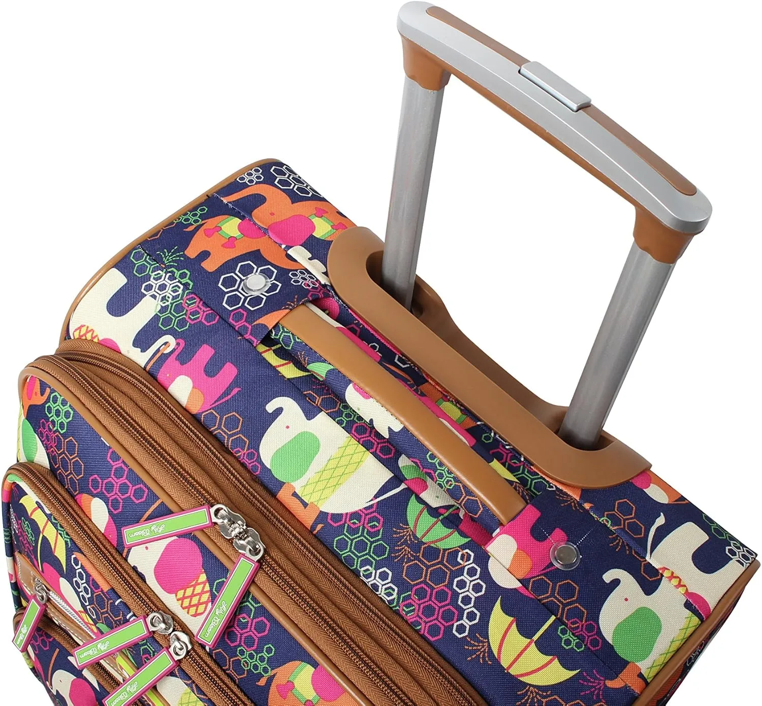 Lily Bloom Luggage Carry On Expandable Design Pattern Suitcase For Woman With Spinner Wheels (20in, Elephant Rain)