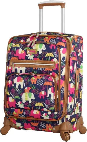 Lily Bloom Luggage Carry On Expandable Design Pattern Suitcase For Woman With Spinner Wheels (20in, Elephant Rain)