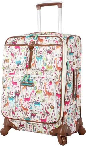 Lily Bloom Luggage Carry On Expandable Design Pattern Suitcase For Woman With Spinner Wheels (20in, Giraffe Park)