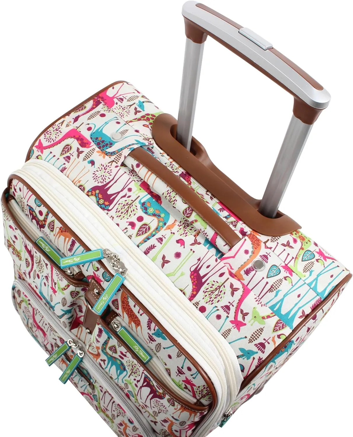 Lily Bloom Luggage Carry On Expandable Design Pattern Suitcase For Woman With Spinner Wheels (20in, Giraffe Park)