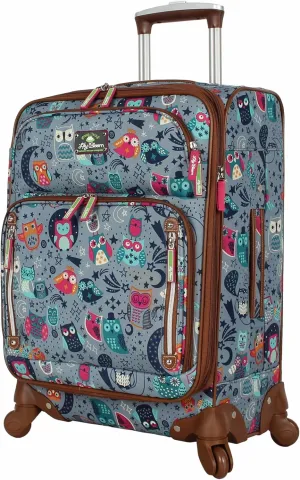 Lily Bloom Luggage Carry On Expandable Design Pattern Suitcase For Woman With Spinner Wheels (Night Owl, 20in)