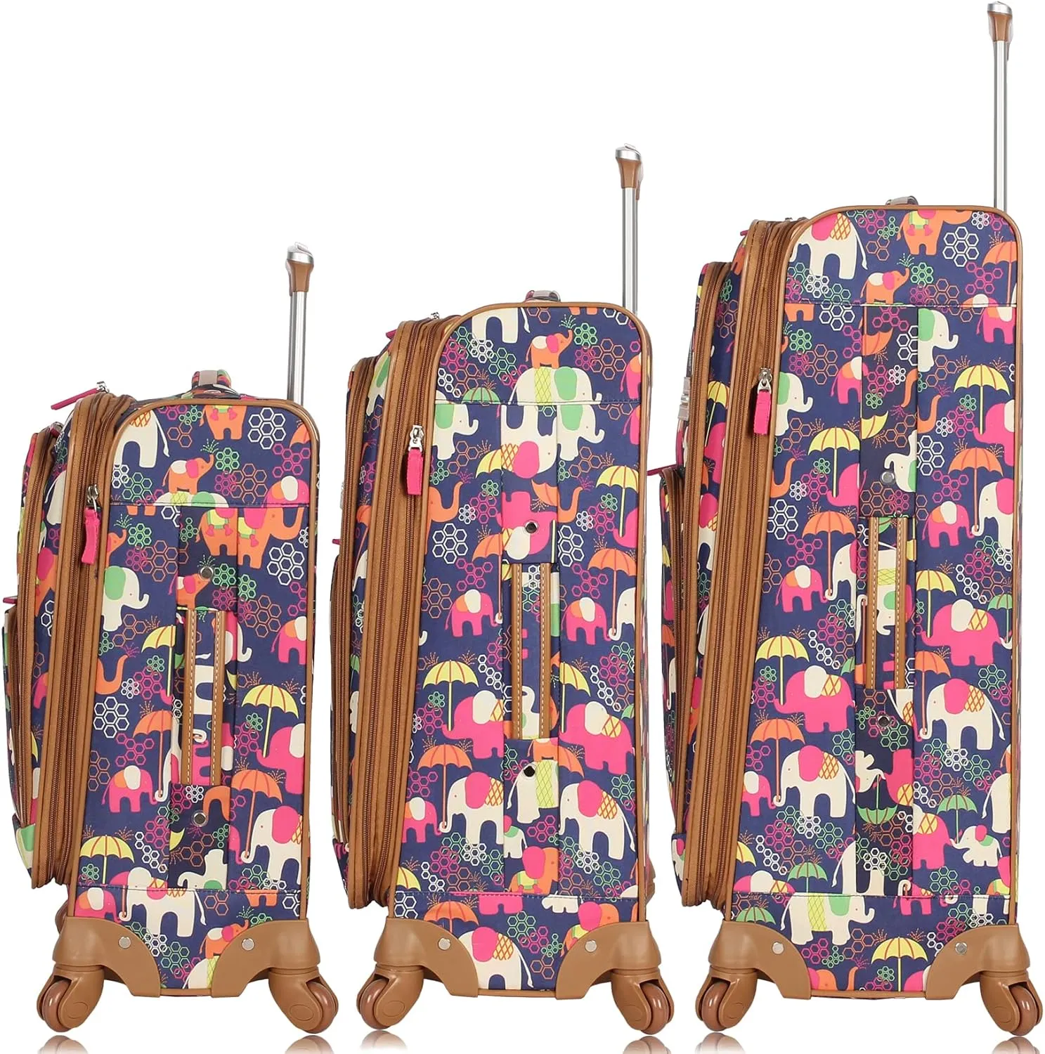 Lily Bloom Luggage Sets 3 Piece with Spinner Wheels, Expandable Suitcase for Women