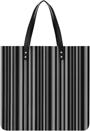 Lines Navy Blue And Yellow Fashionable All Printed Leather Handbag Unisex