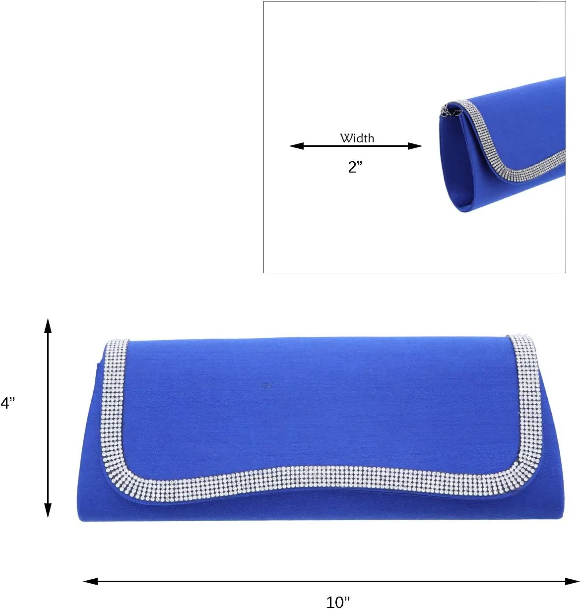 Li'Shay Rhinestone Edge Satin Evening Bag