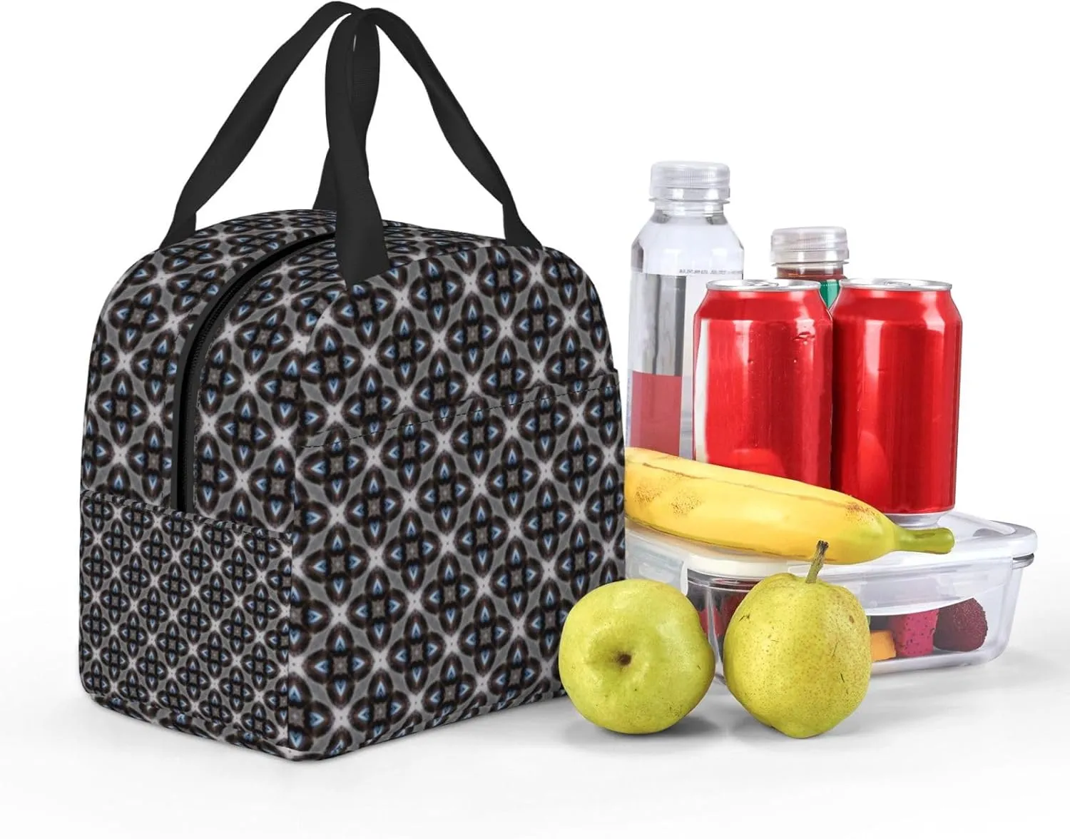 Lively Elliptical Petal Pattern Lunch Bag, Large Capacity Reusable Insulated Cooler Lunch Container For Work Office Picnic Or Travel