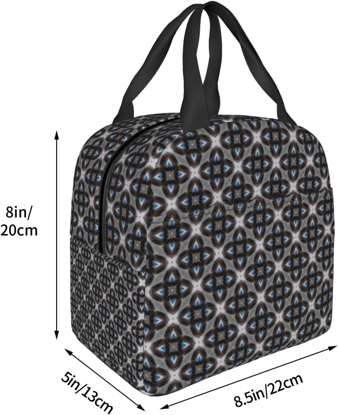 Lively Elliptical Petal Pattern Lunch Bag, Large Capacity Reusable Insulated Cooler Lunch Container For Work Office Picnic Or Travel
