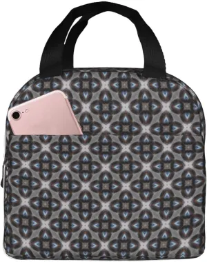 Lively Elliptical Petal Pattern Lunch Bag, Large Capacity Reusable Insulated Cooler Lunch Container For Work Office Picnic Or Travel