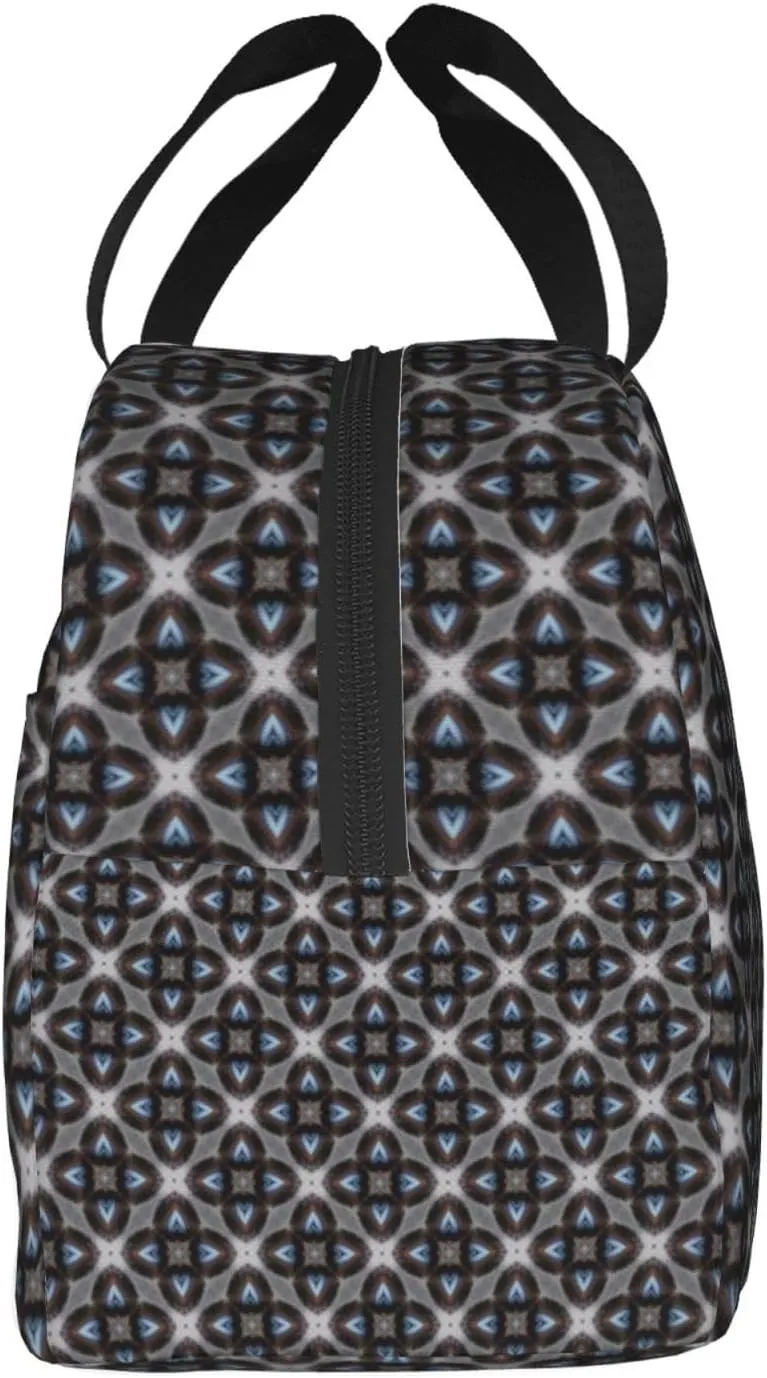 Lively Elliptical Petal Pattern Lunch Bag, Large Capacity Reusable Insulated Cooler Lunch Container For Work Office Picnic Or Travel