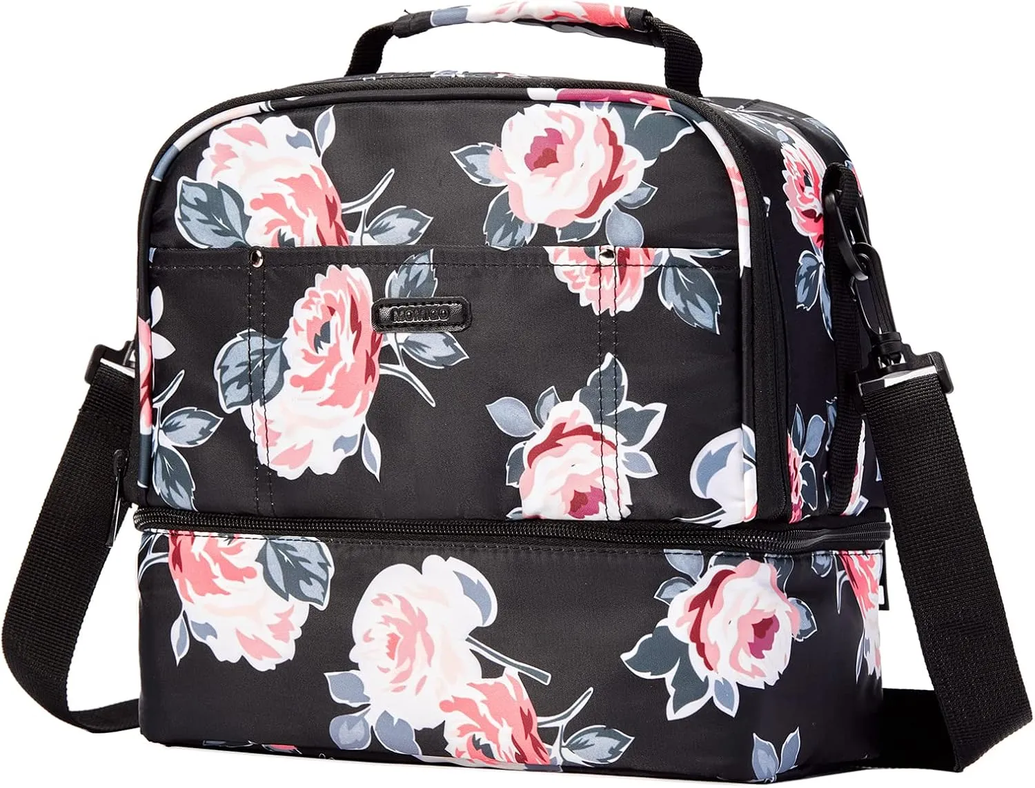 Lmbabter Diaper Tote Bag - Small Breast Pump Bag Breastmilk Cooler Bag Lunch Bag Double Layer for Mother Breast Milk Storage Bag (Flower)