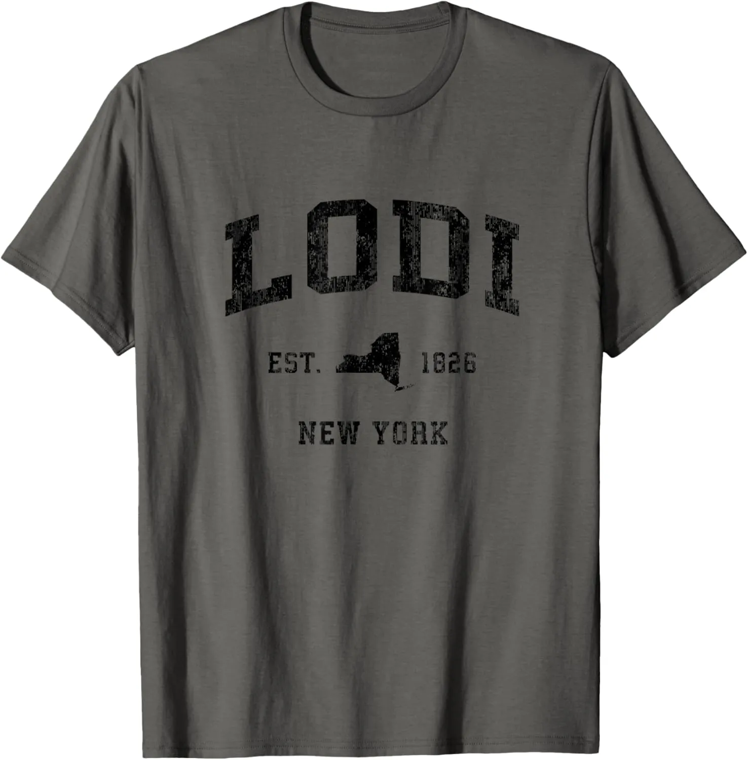 Lodi New York NY Vintage Athletic Black Sports Design T-Shirt