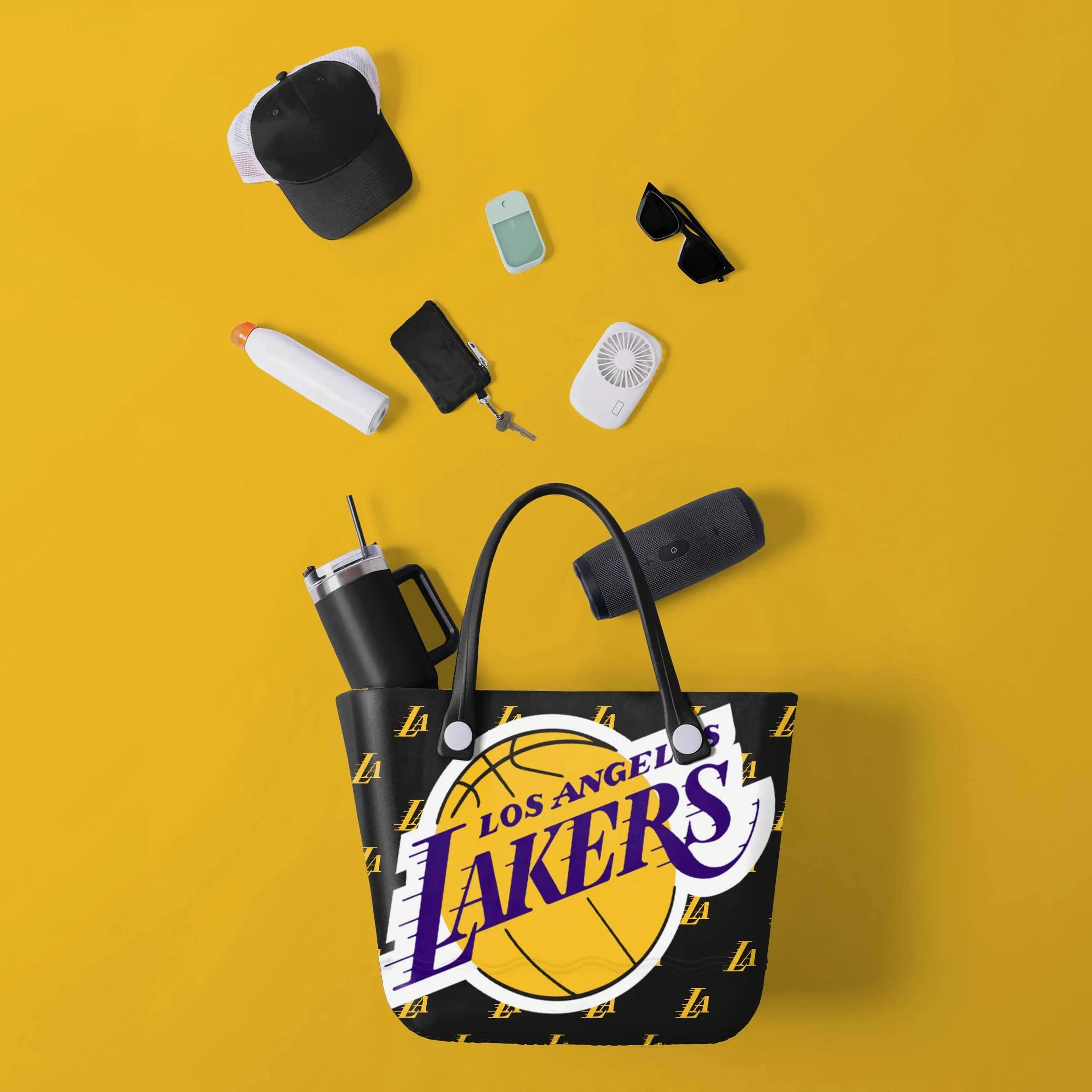 Los Angeles Lakers Big Logo Mini Print Tailgate Tote Bag