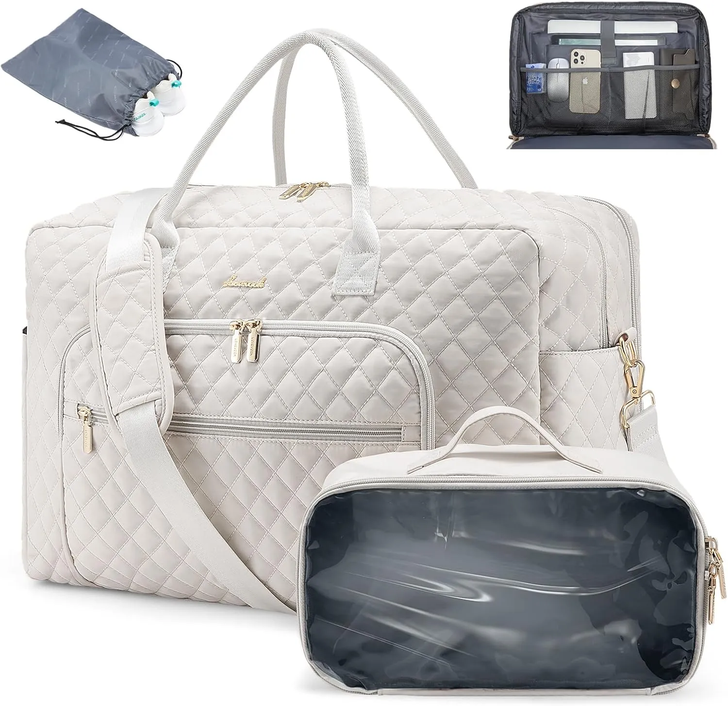LOVEVOOK Travel Duffle Bag, Weekender Bag for Women with Toiletry Bag Carry on Overnight Bag with Laptop Compartment, Yoga Gym Bag with Wet Pocket Shoe Bag, Hospital Bag for Labor and Delivery