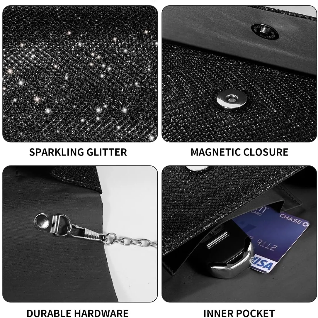 lovyoCoCo Evening Bag Clutch Purses for Women Ladies Sparkling Party Handbag Wedding Bag