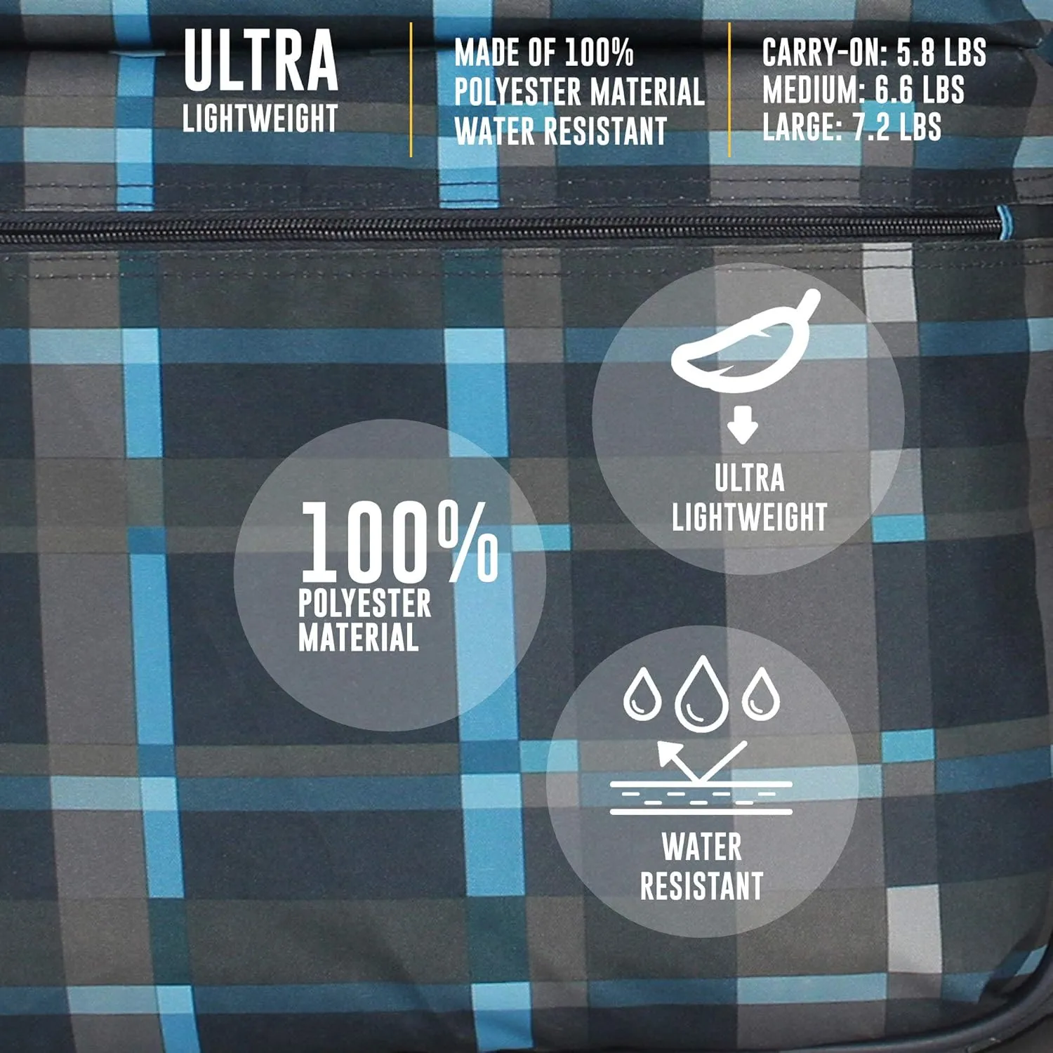 LUCAS Designer Luggage Collection - Expandable 24 Inch Softside Bag - Durable Mid-sized Ultra Lightweight Checked Suitcase with 8-Rolling Spinner Wheels (Old School Navy)