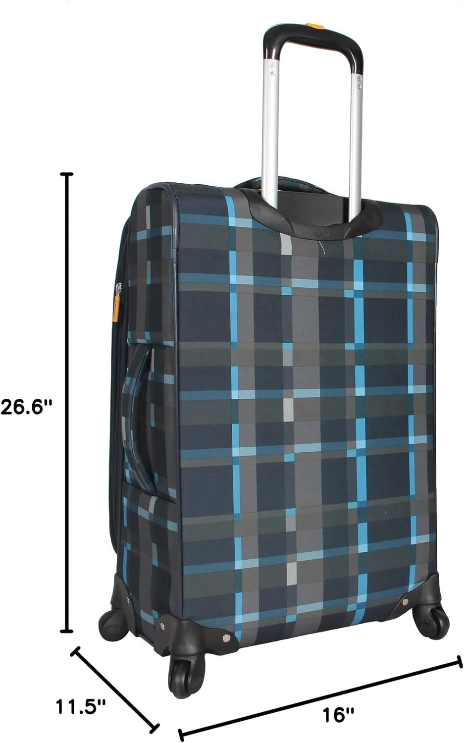 LUCAS Designer Luggage Collection - Expandable 24 Inch Softside Bag - Durable Mid-sized Ultra Lightweight Checked Suitcase with 8-Rolling Spinner Wheels (Old School Navy)