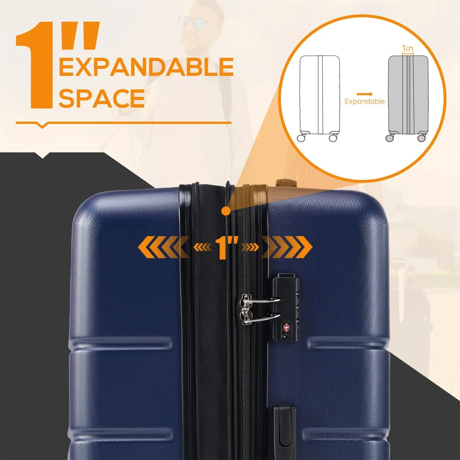 Luggage, 24 inch Hard Shell Rolling Suitcase for Travel Expandable Lightweight with Spinner Wheels TSA Lock
