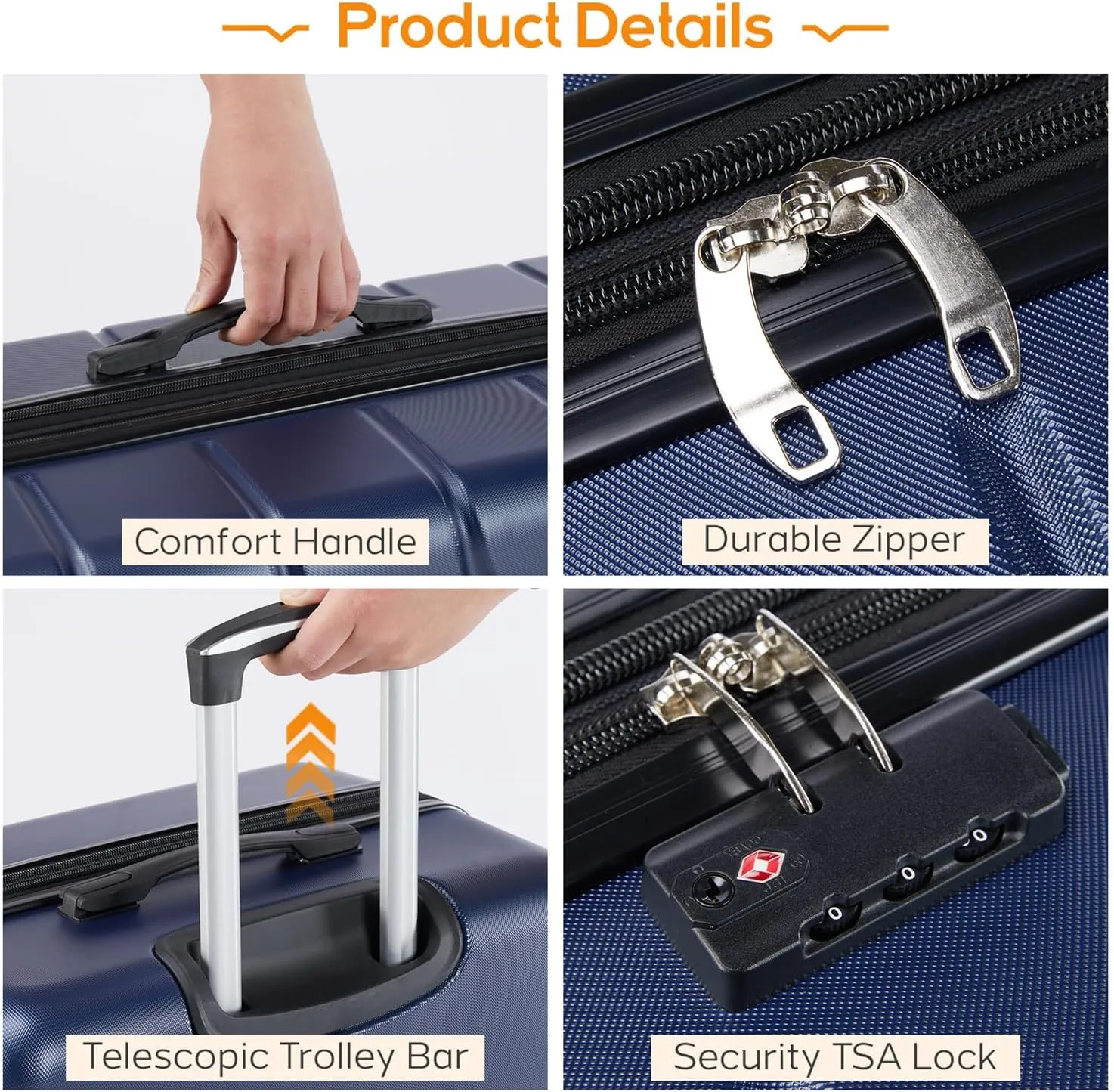 Luggage, 24 inch Hard Shell Rolling Suitcase for Travel Expandable Lightweight with Spinner Wheels TSA Lock