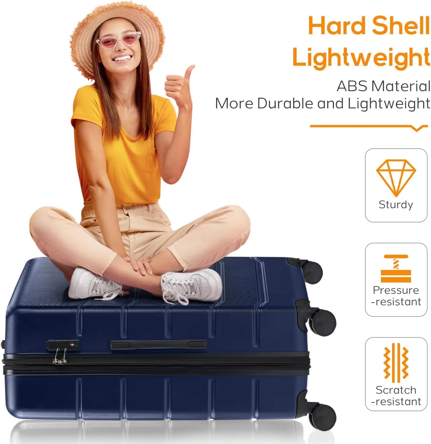 Luggage, 24 inch Hard Shell Rolling Suitcase for Travel Expandable Lightweight with Spinner Wheels TSA Lock