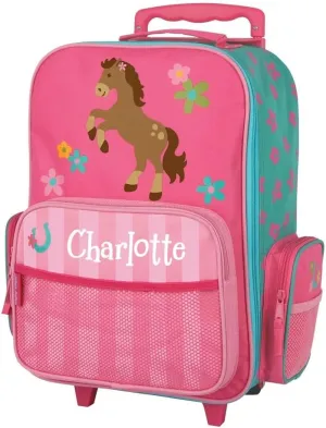 Luggage - Rolling Suitcase - Kids Travel Bags - All Over Print Children's Carry On Baggage for Vacation Sleepovers Camping Travel Trips (Personalized Girl Horse Luggage)