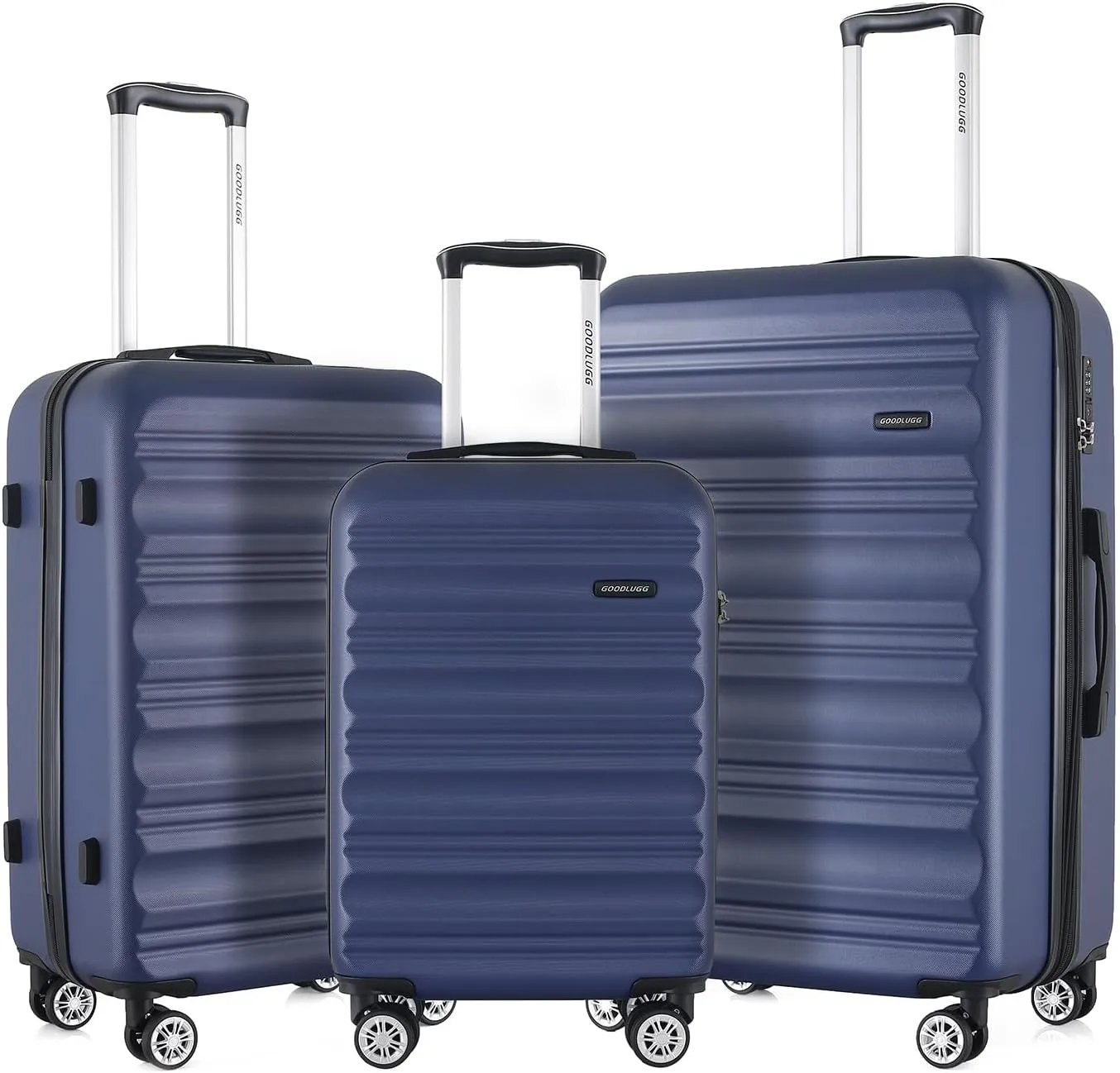 Luggage Set with Spinner Wheels and TSA Lock, 3 Pieces Expandable Hardside Suitcase for Travel, Hardshell Luggage Sets, 20", 24", 28", Navy