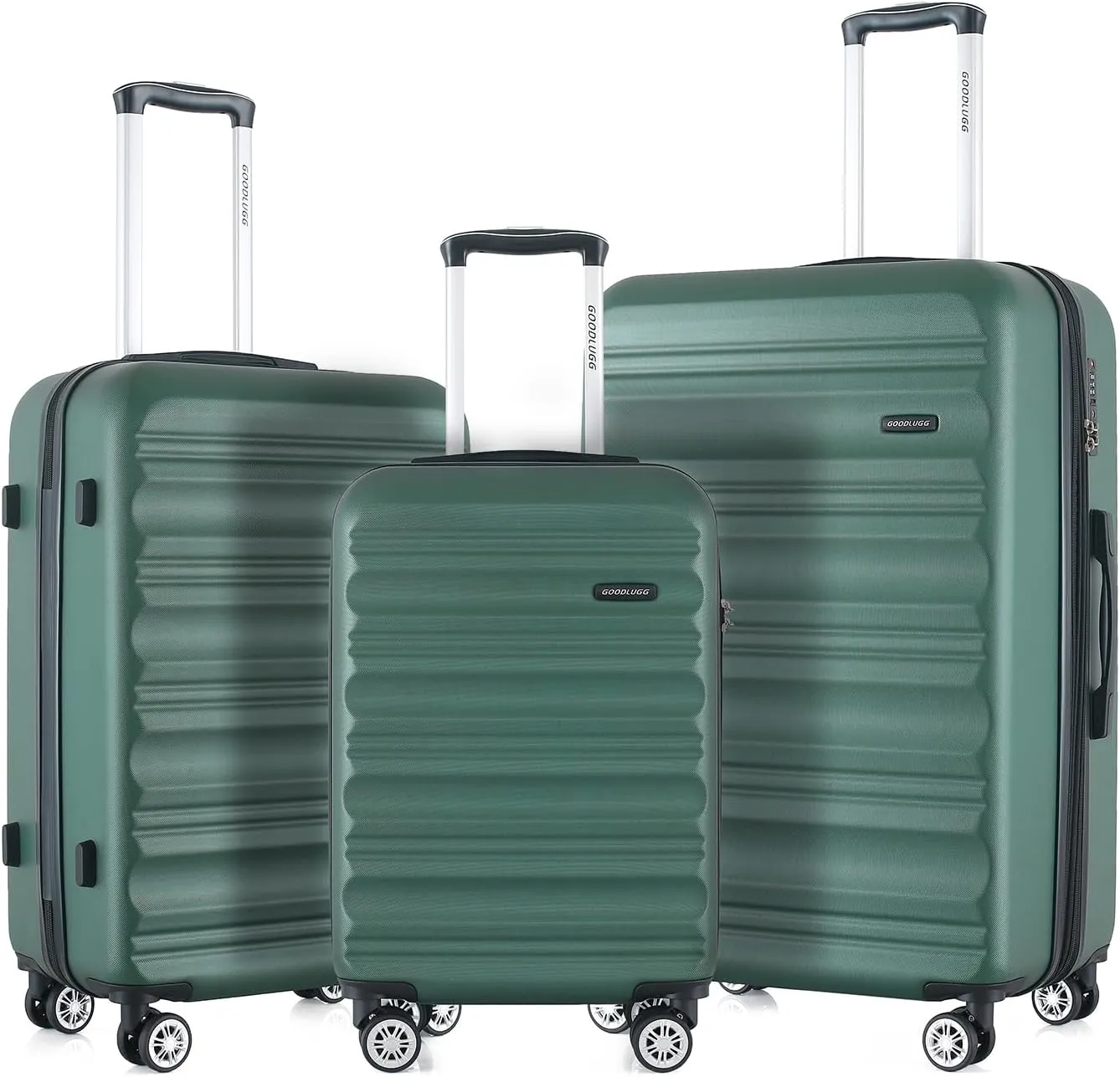 Luggage Set with Spinner Wheels and TSA Lock, 3 Pieces Expandable Hardside Suitcase for Travel, Hardshell Luggage Sets, 20", 24", 28",Dark Green
