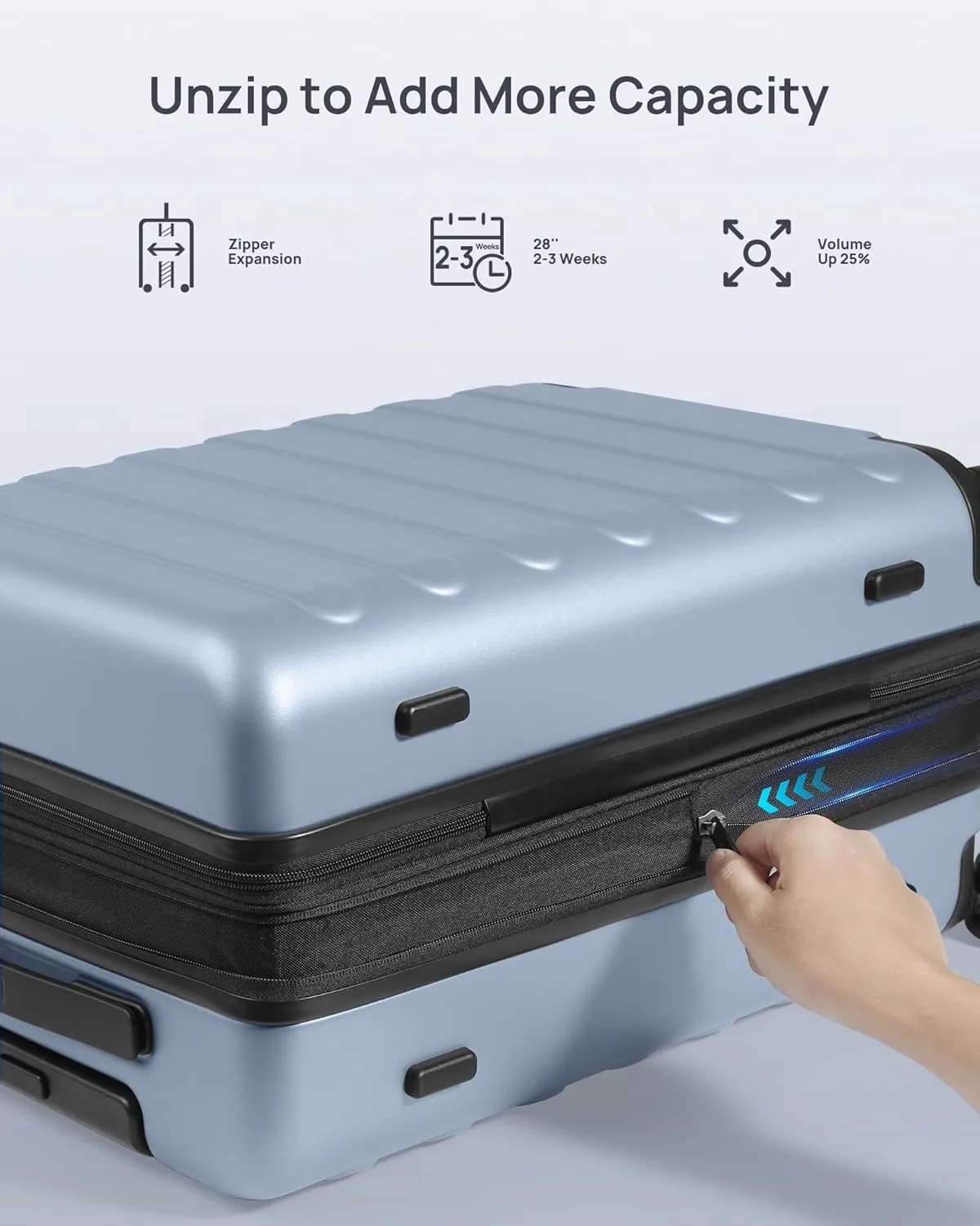 Luggage Sets 2 Piece, Carry On Luggage Airline Approved, Large Checked Luggage with Smooth Spinner Wheels, Expandable, Hard Shell PC Suitcase Sets, TSA Approved, 20in/28in (Shadow, Rhine Max)