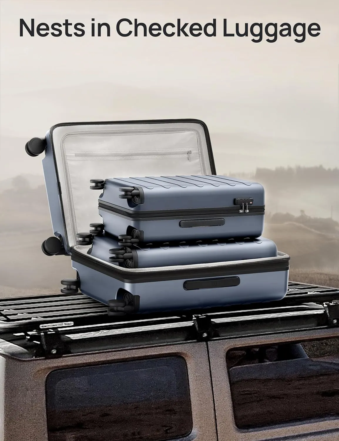 Luggage Sets 2 Piece, Carry On Luggage Airline Approved, Large Checked Luggage with Smooth Spinner Wheels, Expandable, Hard Shell PC Suitcase Sets, TSA Approved, 20in/28in (Shadow, Rhine Max)