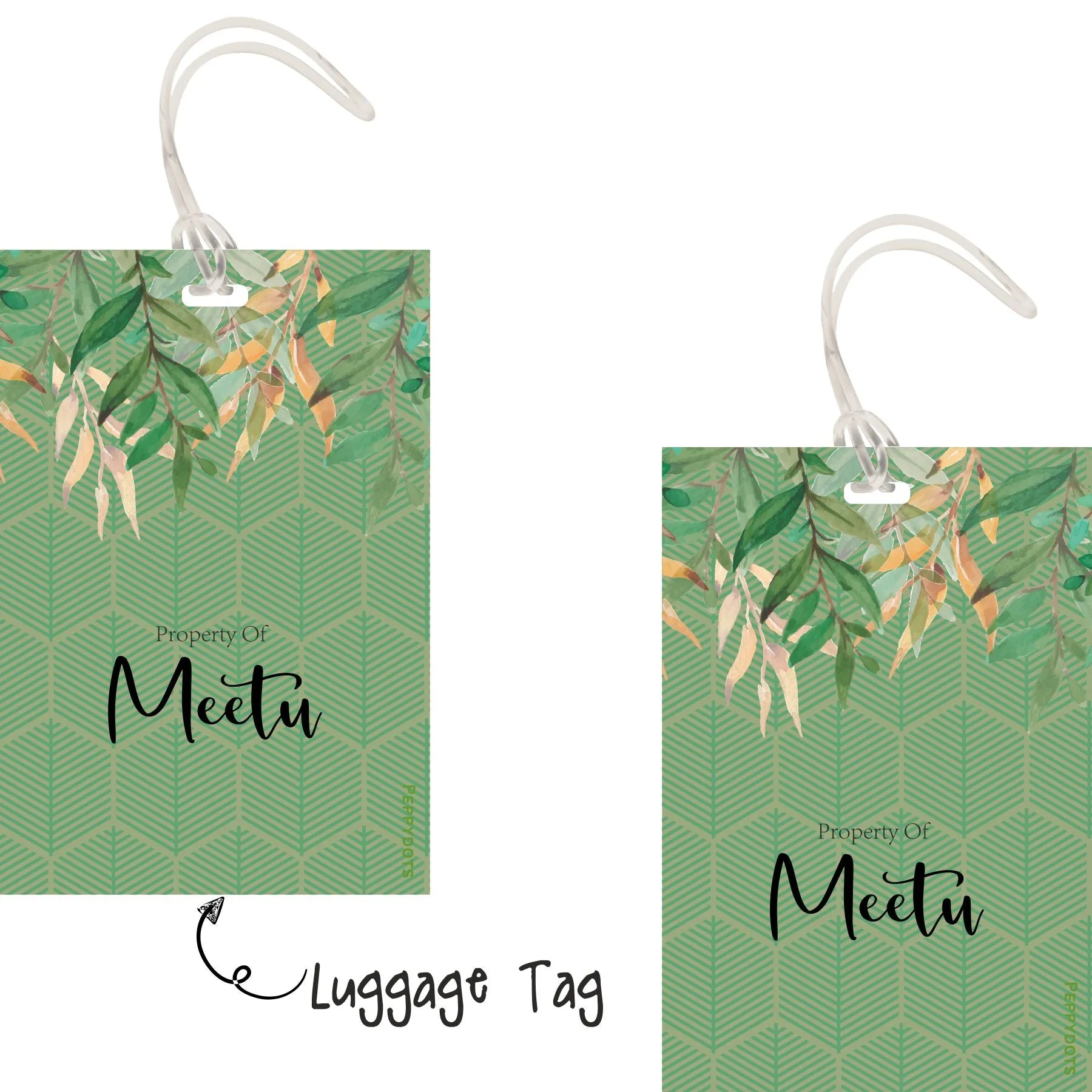 Luggage Tags - Hexagon Leaf Elder - Pack of 2 Tags - PREPAID ONLY