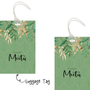 Luggage Tags - Hexagon Leaf Elder - Pack of 2 Tags - PREPAID ONLY