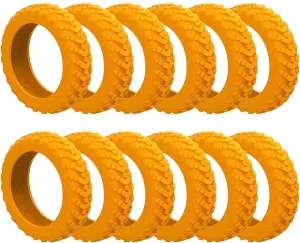 Luggage Wheel Protectors, Non-Slip Rubber Travel Covers, Noise-Reducing, Fits 2-2.6 Inch Wheels, Set Of 24, Orange