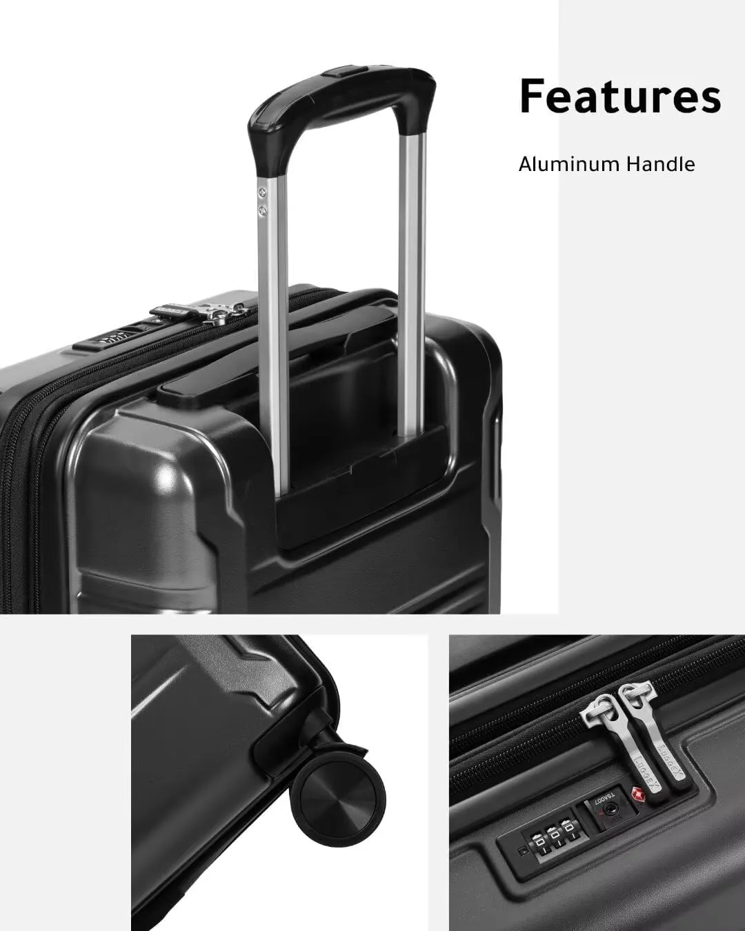 LUGGEX Carry on Luggage Airline Approved, Polycarbonate Hard Shell Suitcase, Expandable Luggage with Charger Port (Blue, 20 Inch, 30.7L)