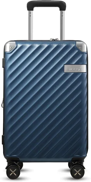 LUGGEX Luggage with Spinner Wheels, Polycarbonate Expandable Hard Shell Suitcase, Carry On 20 Inch, Blue