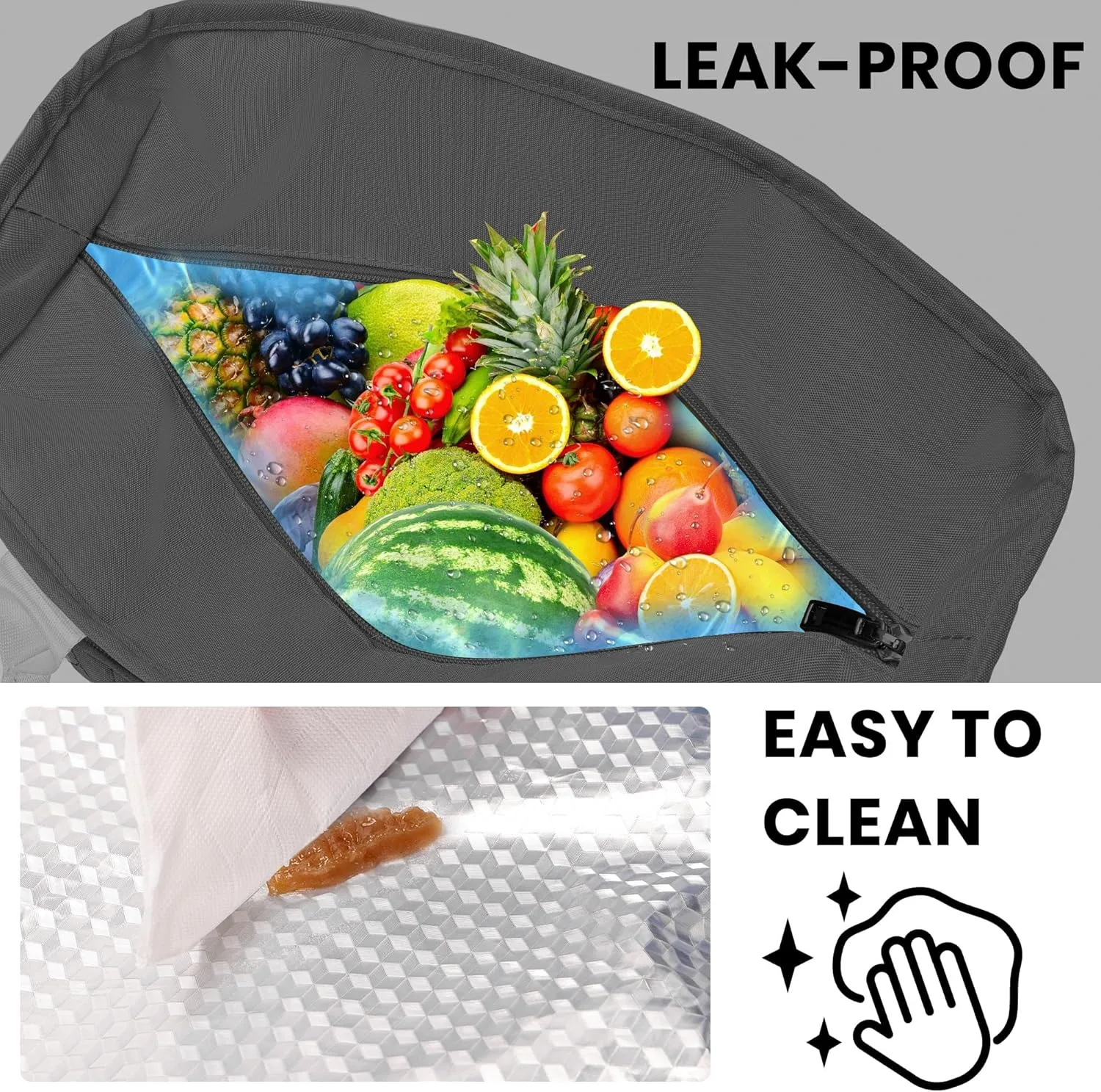 Lunch Bag for Man, Leakproof Insulated Lunch Bag, Durable Nylon Lunch Box for Woman with Shoulder Strap, Adult Reusable Lunch Cooler Tote Bags for Work Picnic Camping Beach Black