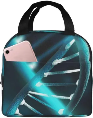 Lunch Bag for Men Women Reusable Insulated Lunchbox Science Gene Strand Lunch Tote Bag for Work Picnic