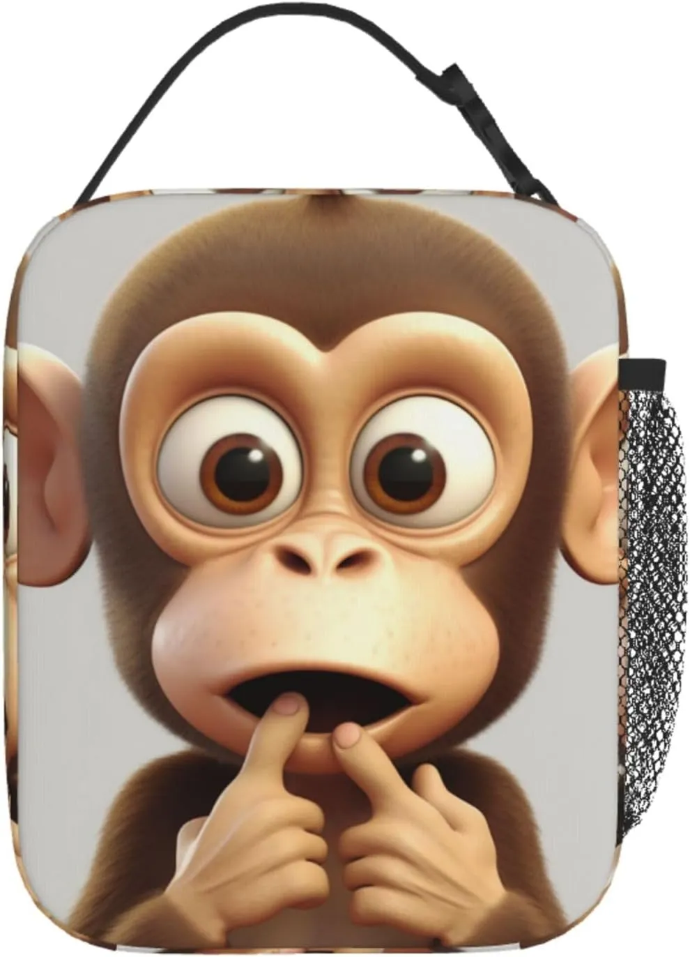 Lunch Bag Insulated Lunch Box for Women Men Cooler Bag Reusable Lunch Bag The silent monkey Lunch Tote Bag for Work
