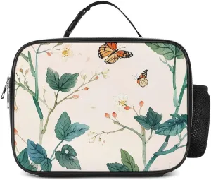 Lunch Bag Insulated Lunch Box for Women Men Reusable Cooler Bag Spring When Moths Soar Lunch Tote Bag for Work Picnic