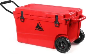 MADOG Cooler with Wheels, Leak-Proof Rolling Hard Cooler for 5-7 Days Ice Retention, LLDPE Wheeled Coolers, Ideal for Fishing, Camping, Boating and Traveling