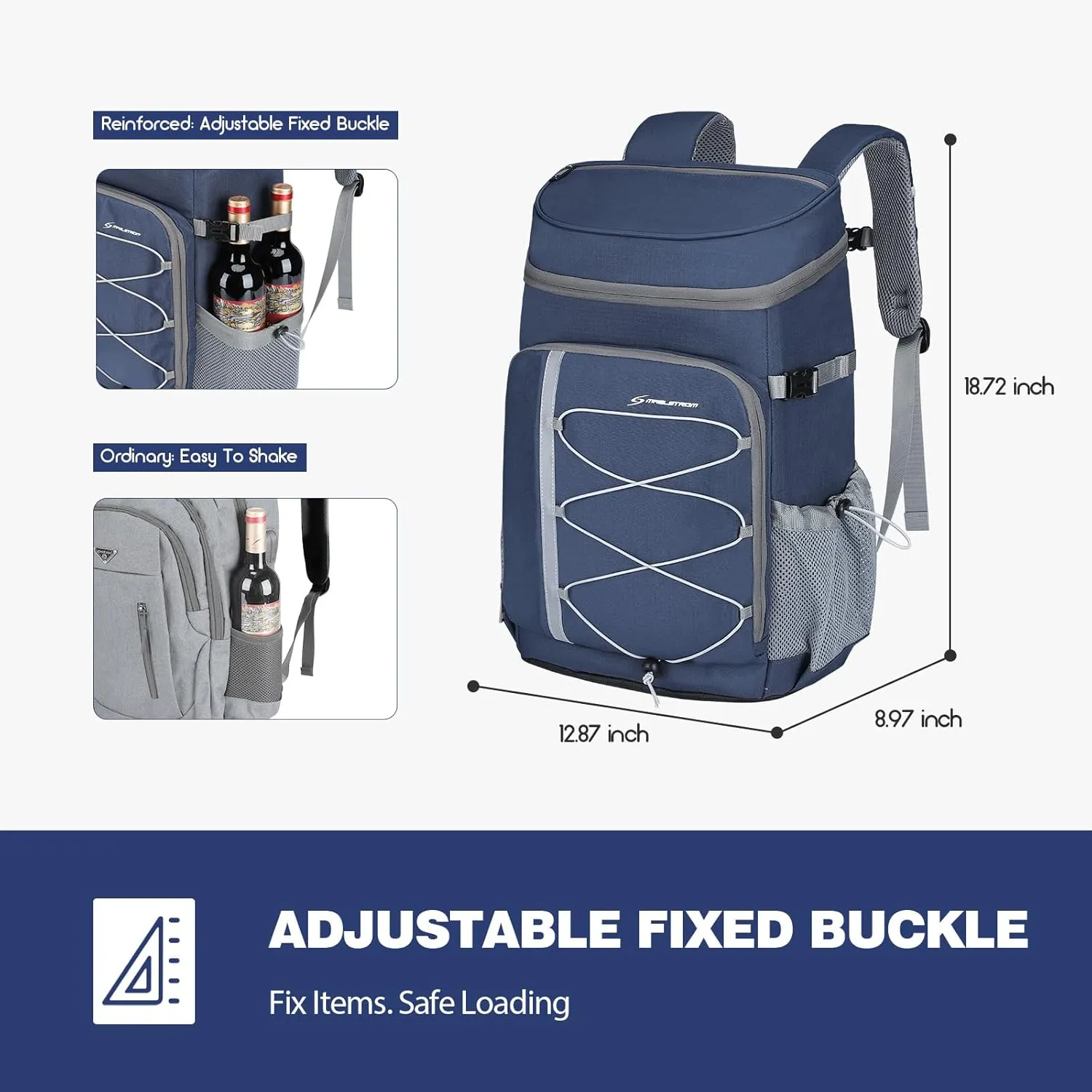 Maelstrom Cooler Backpack - 35/50 Can Insulated Soft Cooler Lunch Bag for Camping, Beach, Hiking & Shopping