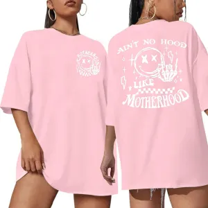 Mama Motherhood Oversized Tshirt Women Funny Graphic Trendy Mom Life Shirts Drop Shoulder Tee Tops